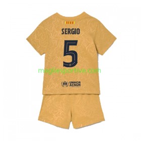 Completo Calcio Barcellona Sergio Busquets 5 Bambino Divisa Trasferta 2022-2023